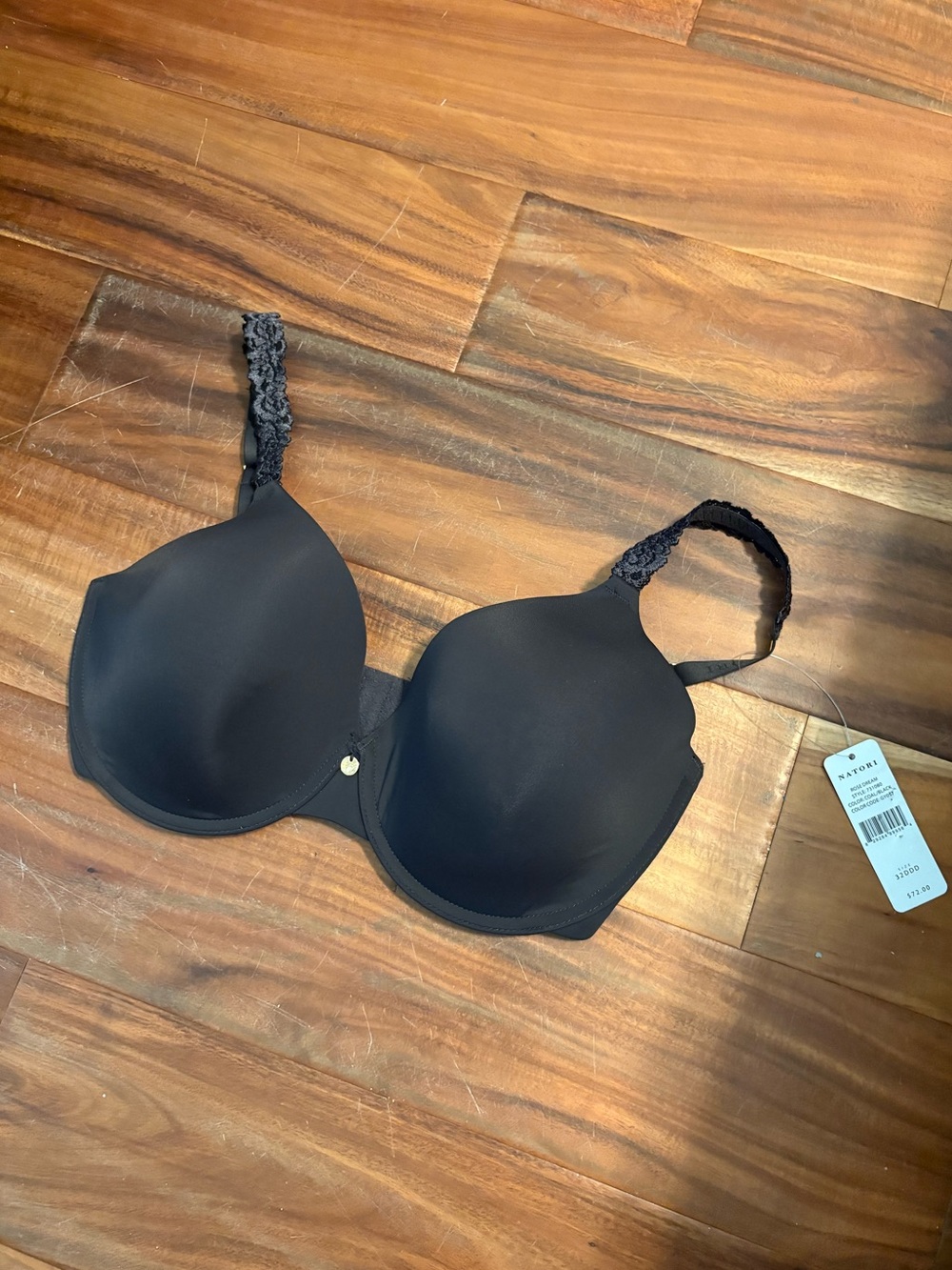 NWT Natori Rose Dream Contour Underwire T-Shirt Bra Black 32DDD MSRP $72 (984)